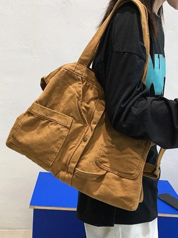 Vintage Wash Large Shoulder Bag
