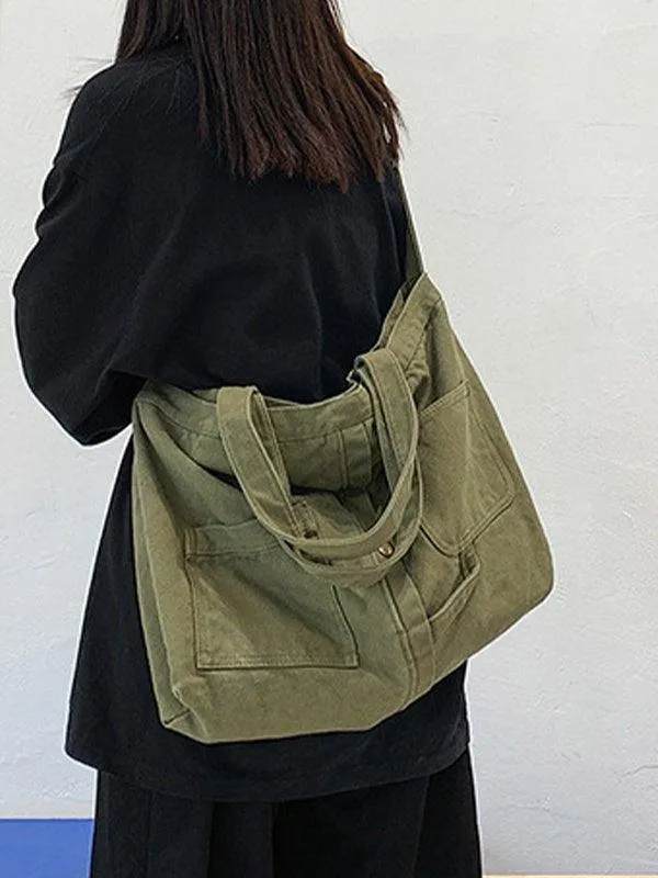 Vintage Wash Large Shoulder Bag