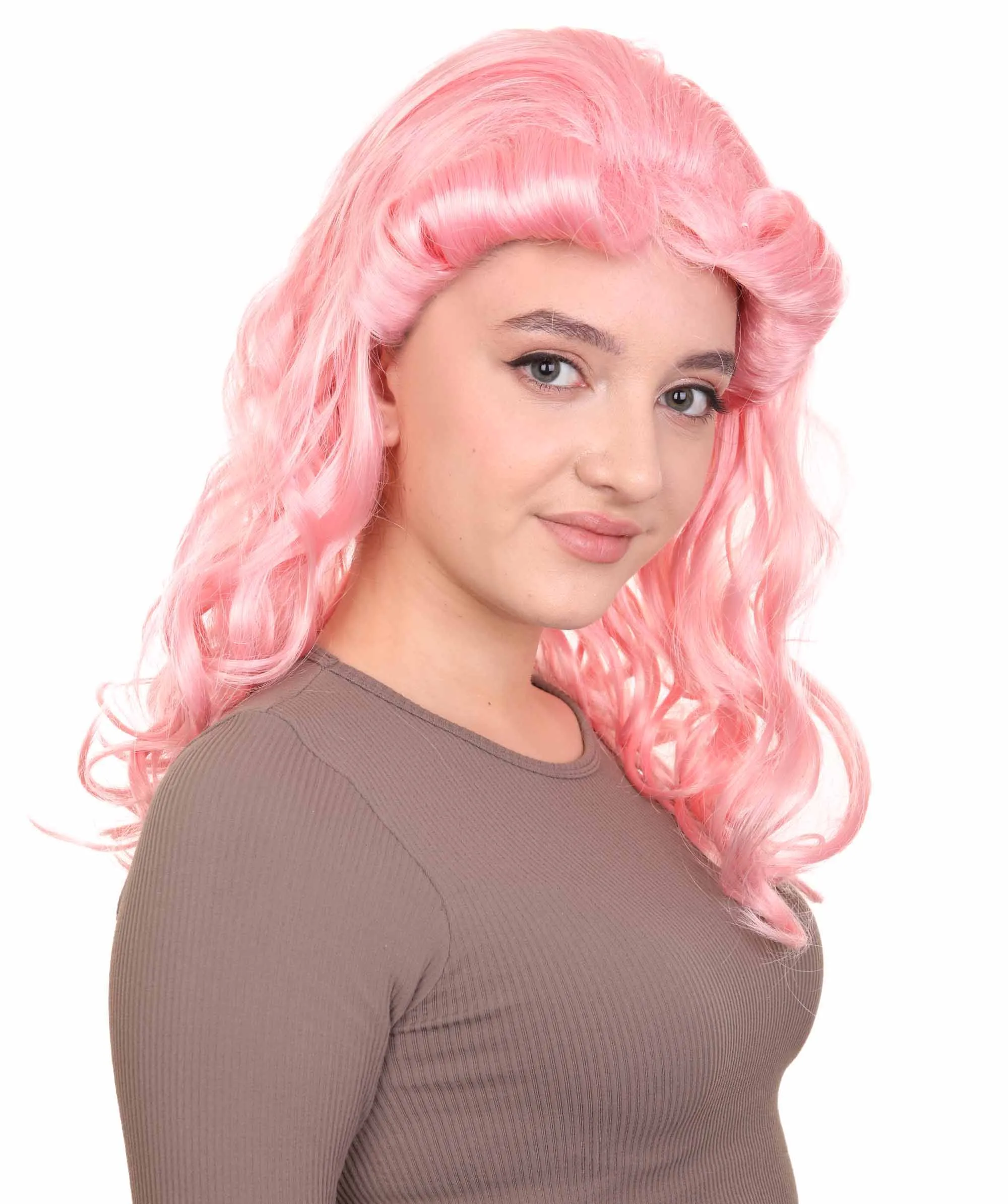 Womens 40's Pin Up Girl Wig | Pink Vintage Wig | Premium Breathable Capless Cap