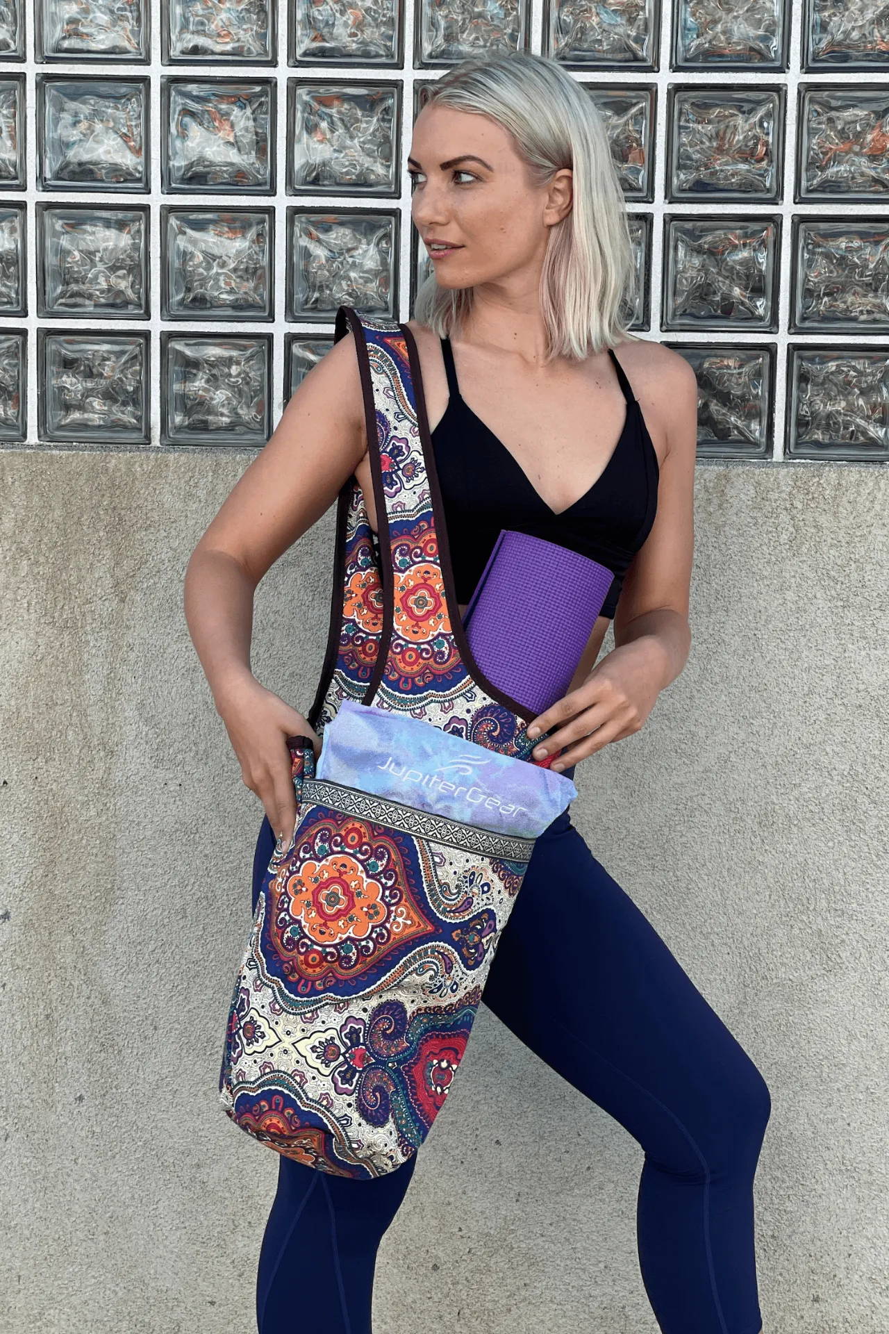 Yoga Mat Carrying Tote Bag with Large Pockets | Yoga Accessories