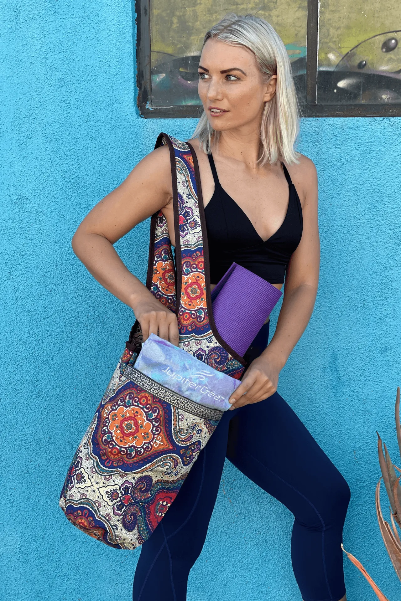 Yoga Mat Carrying Tote Bag with Large Pockets | Yoga Accessories