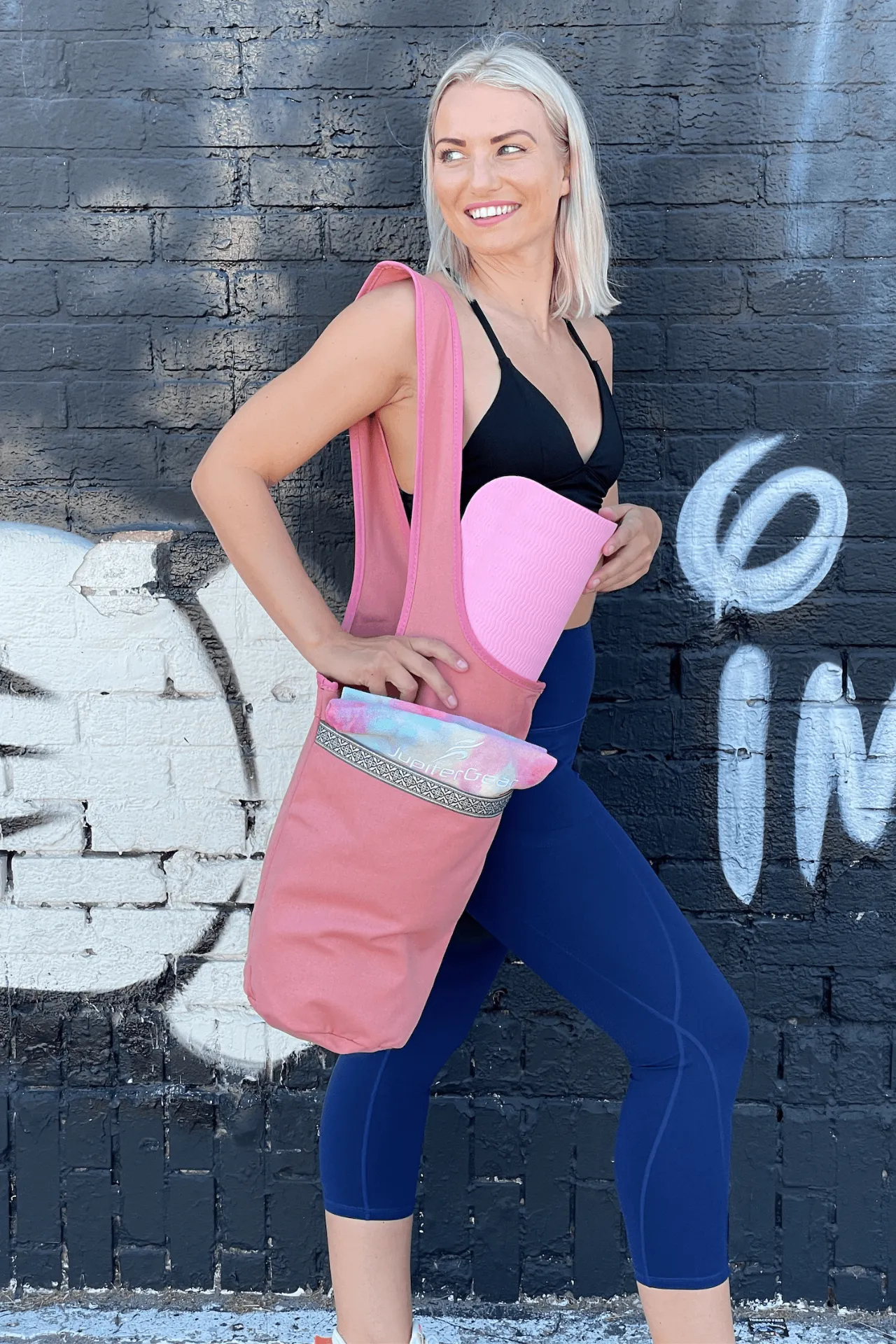 Yoga Mat Carrying Tote Bag with Large Pockets | Yoga Accessories