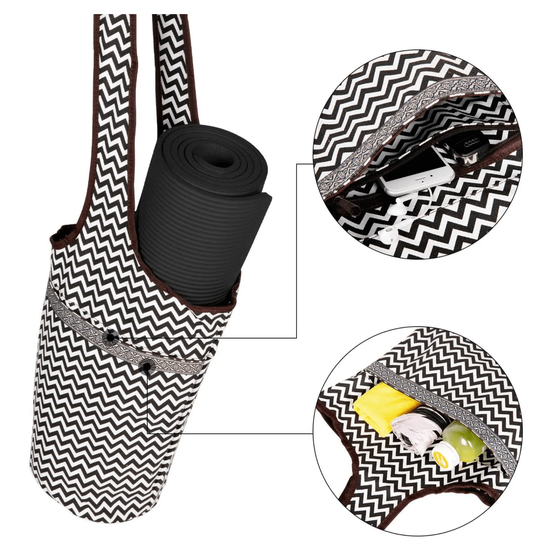 Yoga Mat Carrying Tote Bag with Large Pockets | Yoga Accessories