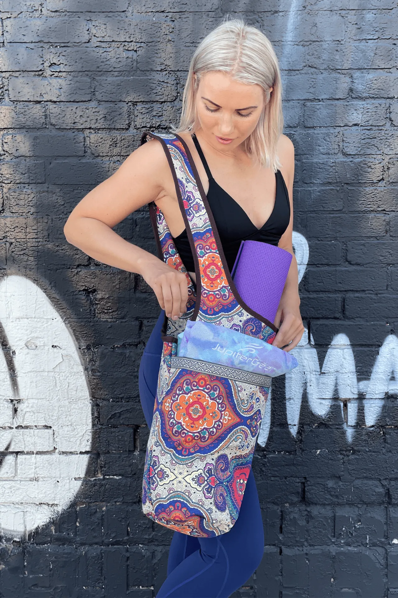 Yoga Mat Carrying Tote Bag with Large Pockets | Yoga Accessories