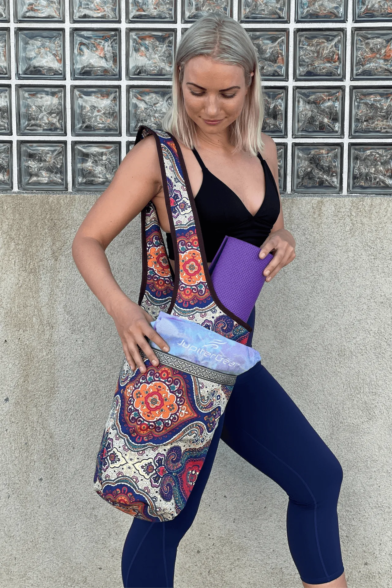 Yoga Mat Carrying Tote Bag with Large Pockets | Yoga Accessories