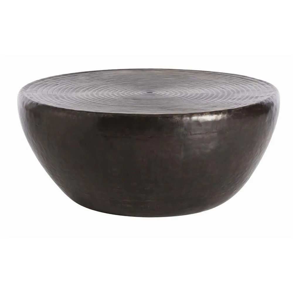 Zen Garden Metal Drum Cocktail Table