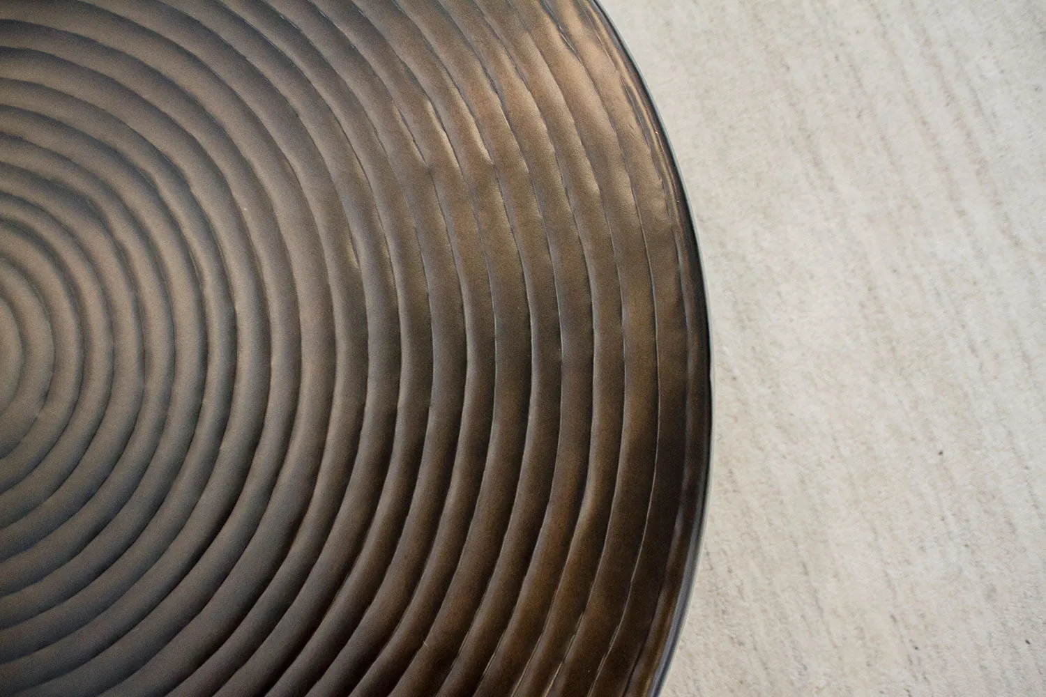 Zen Garden Metal Drum Cocktail Table